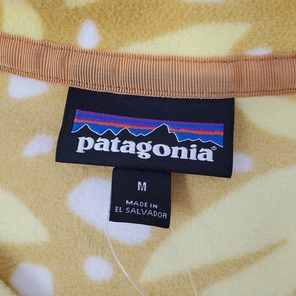 NWT PATAGONIA MICRO D SNAP-T PULLOVER RARE YELLOW COLOR PRINT WOMEN SIZE MEDIUM - Picture 7 of 15